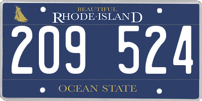 RI license plate 209524
