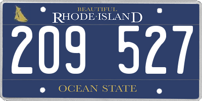 RI license plate 209527