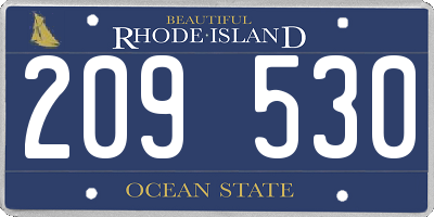 RI license plate 209530