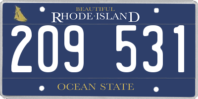 RI license plate 209531