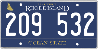 RI license plate 209532