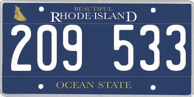 RI license plate 209533