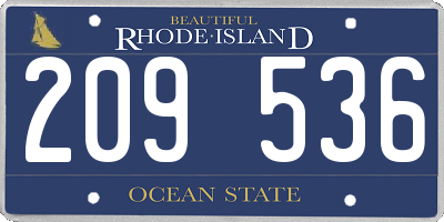 RI license plate 209536