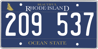 RI license plate 209537