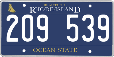 RI license plate 209539