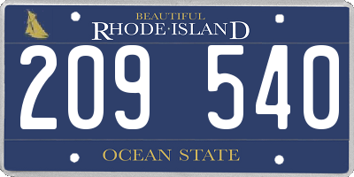 RI license plate 209540