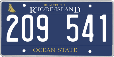 RI license plate 209541