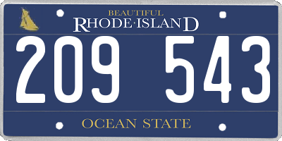 RI license plate 209543