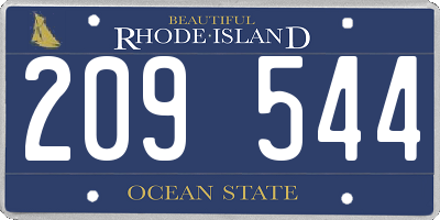 RI license plate 209544