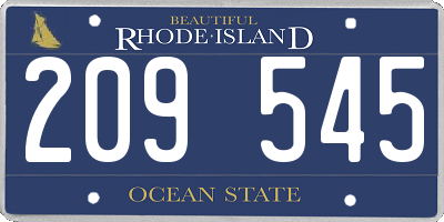 RI license plate 209545