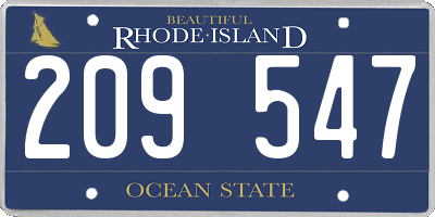 RI license plate 209547