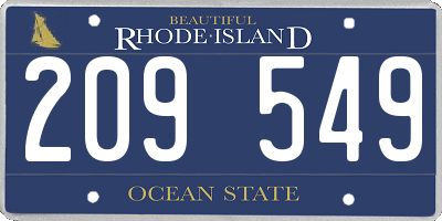RI license plate 209549