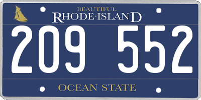 RI license plate 209552