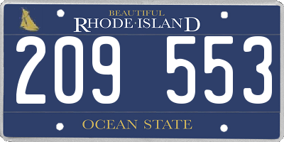 RI license plate 209553