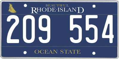 RI license plate 209554