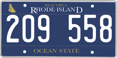 RI license plate 209558