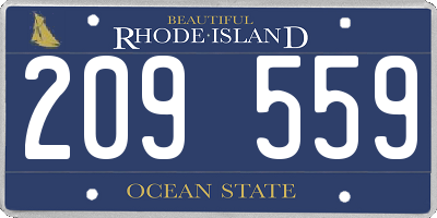 RI license plate 209559