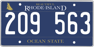 RI license plate 209563