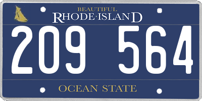 RI license plate 209564