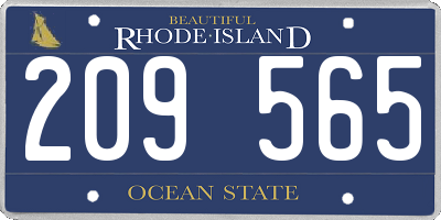 RI license plate 209565