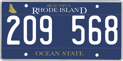 RI license plate 209568