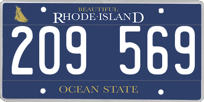 RI license plate 209569