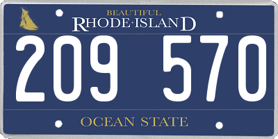RI license plate 209570