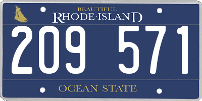 RI license plate 209571