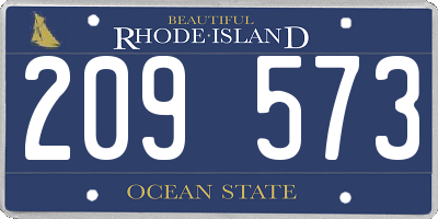RI license plate 209573