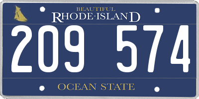 RI license plate 209574