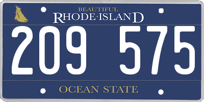 RI license plate 209575