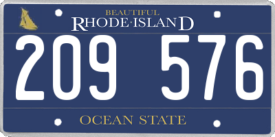 RI license plate 209576