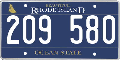 RI license plate 209580