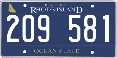 RI license plate 209581