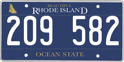 RI license plate 209582