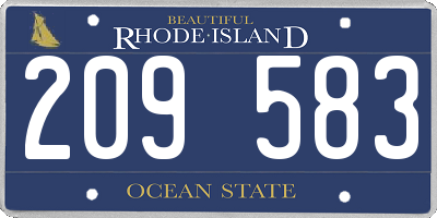 RI license plate 209583