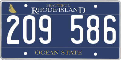 RI license plate 209586