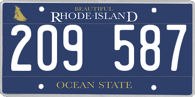 RI license plate 209587