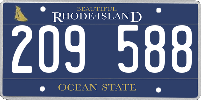 RI license plate 209588