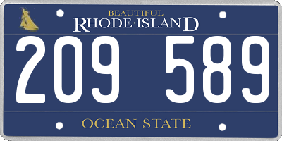 RI license plate 209589