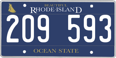 RI license plate 209593
