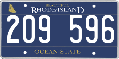 RI license plate 209596
