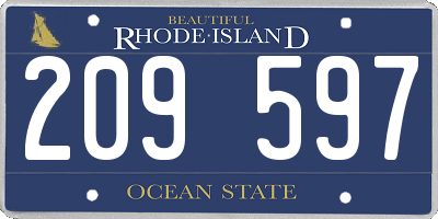 RI license plate 209597
