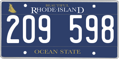 RI license plate 209598