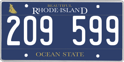 RI license plate 209599