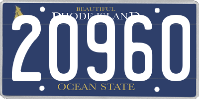 RI license plate 20960