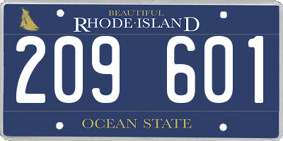 RI license plate 209601