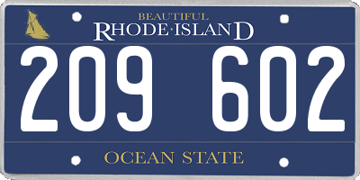 RI license plate 209602