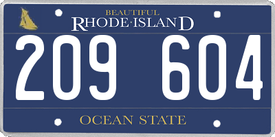 RI license plate 209604
