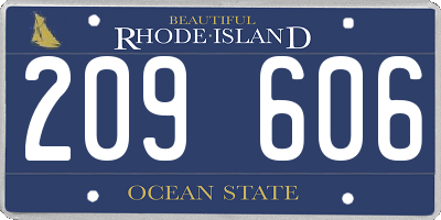 RI license plate 209606